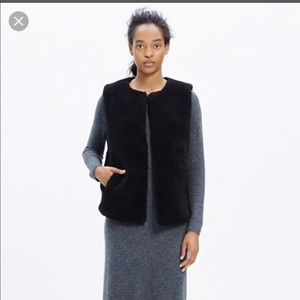 Madewell Faux Shearling Black Vest